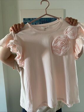 Zara pink rosette t-shirt